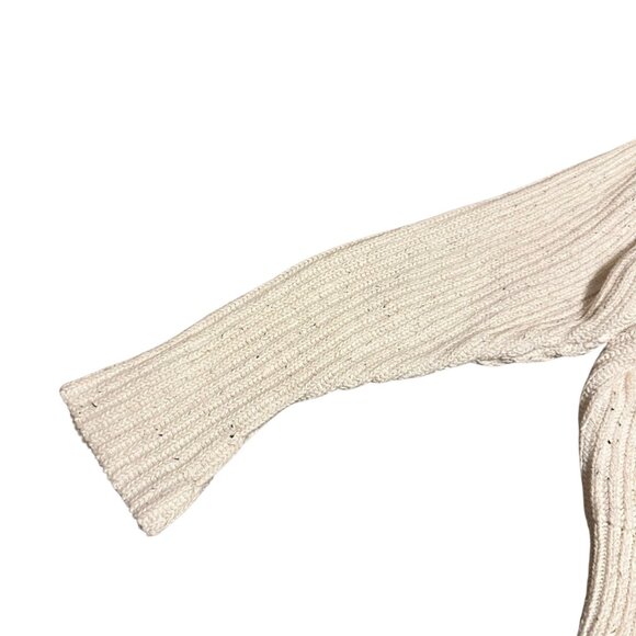 Bassike Pullover Crew Neck Sweater Thick Ribbed Woven Cream Linen Size 3 Large - Picture 3 of 12
